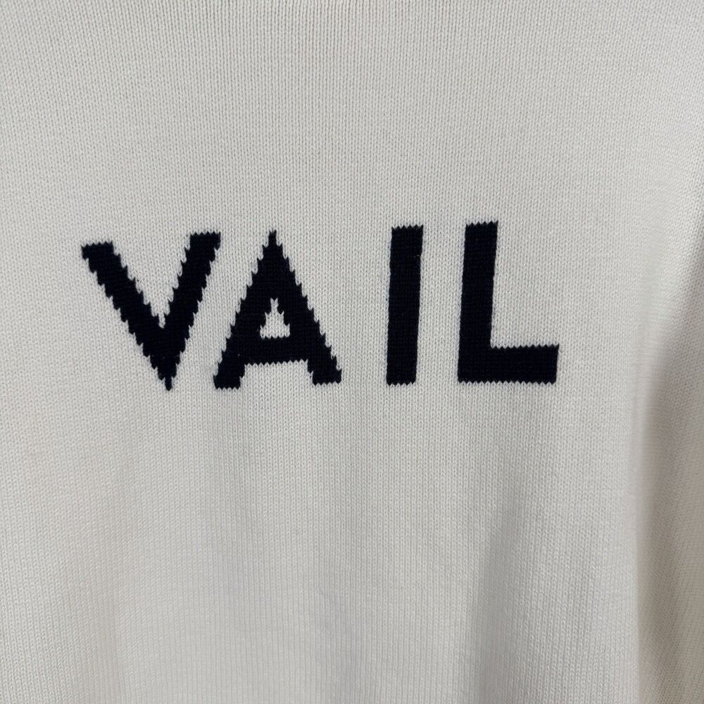 Charlie's T-Shirts Vail Women's Sweater M Cream Cotton Knit Crew Neck Après-Ski - Picture 3 of 12